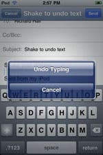 Shake to undo typing