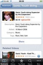 Searching YouTube on the iPhone