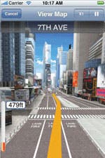 G-Map's 3D Reality view with lane assist