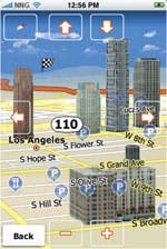 iGo's 3D view of surrounding area