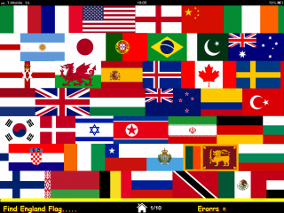 Guess That Flag, with its beautiful flag graphics is a terrific way to play and enjoy an educational game with the whole family!