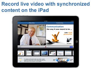 Record live video with synchronized content on the iPad