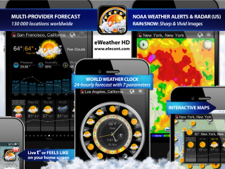 eWeather HD 2.6 introduces world weather map and high-resolution radar