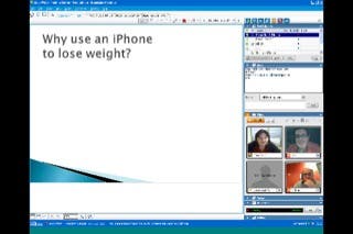A PowerPoint presentation viewed through WebEx on the iPhone