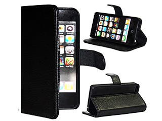 Beautifully Crafted, Compact, Ultra Durable Genuine Fine Leather Case Stand for iPhone 5.