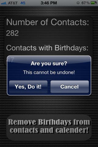 Remove all Birthdays from your iOS Contacts list