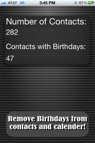 Remove all Birthdays from your iOS Contacts list