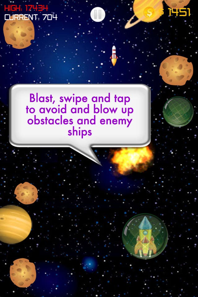 New iOS mobile game Space Runner blast! -Modern Day Galaga and Asteroids