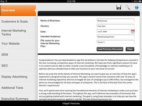 AppIt Ventures Launches Internet Marketing Strategy App for the iPad