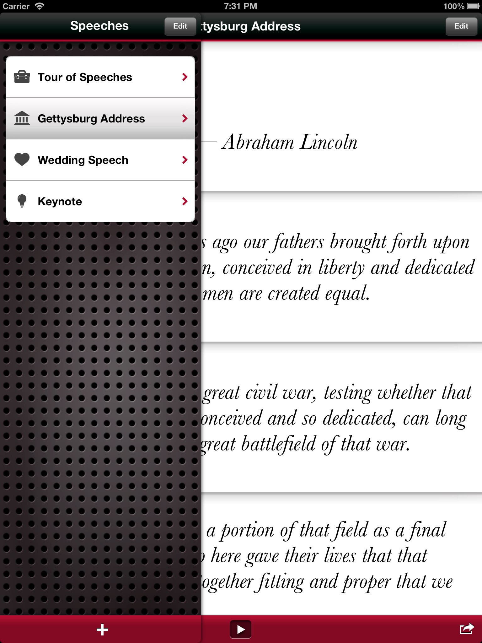 Speeches Puts Speaker's Notes on Your iPad or iPhone