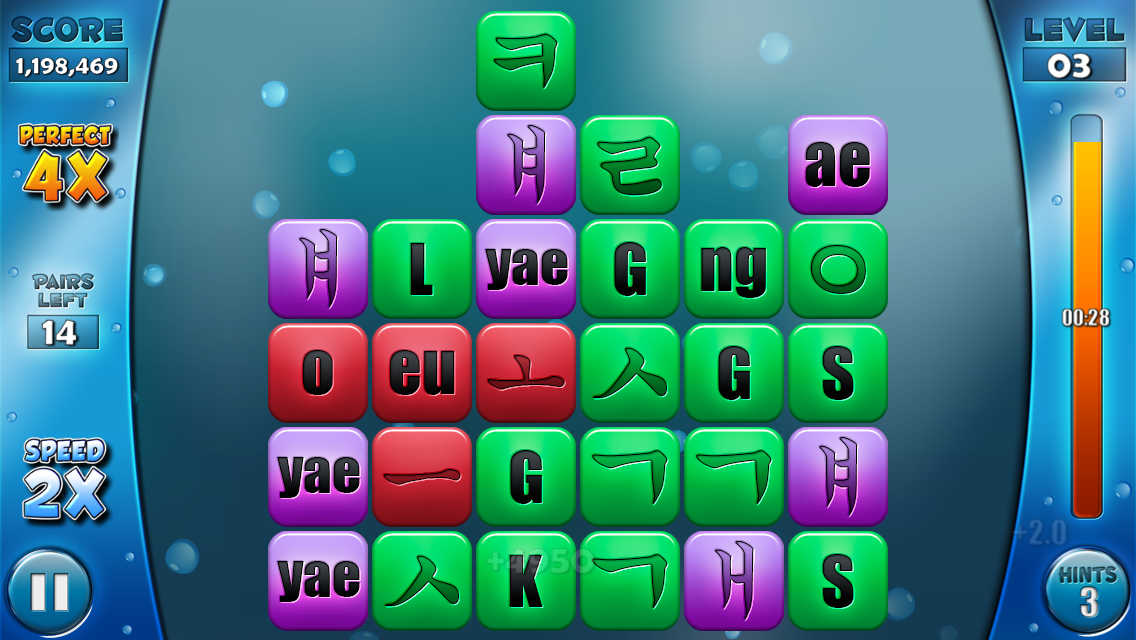 Hangul Match for iPhone/iPad, Game for Learning the Korean Hangul