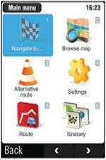 Sygic menu