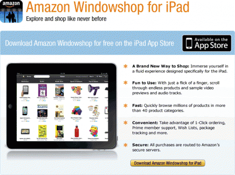 Windowshop app on the Ipad