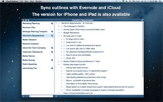 Cloud Outliner 1.0 for Mac OS X: Outliner with iCloud and Evernote Sync