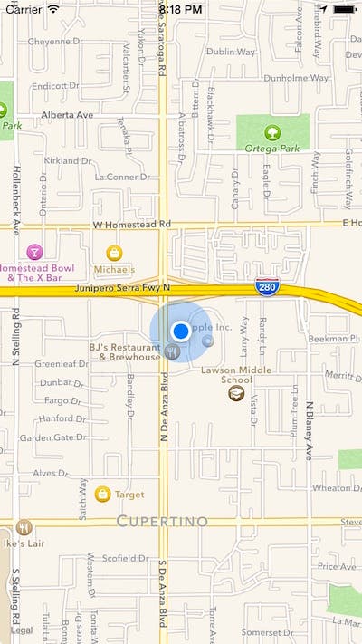 Map zoomed in