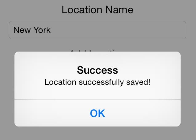 The location was successfully saved!