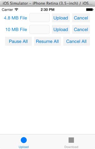 Sample app upload scene