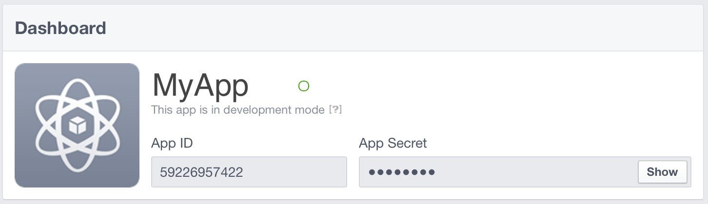 New app in dashboard
