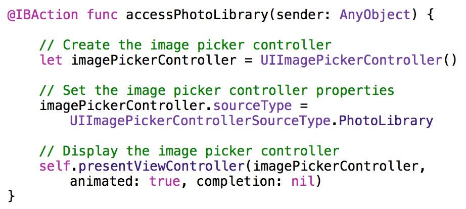 accessPhotoLibrary code