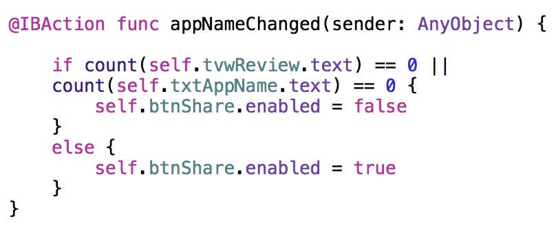 appNameChanged code