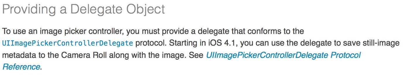 Provide a Delegate Object