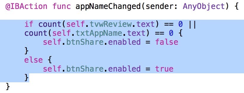 Select all code in the method