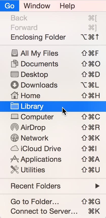 Finder menu