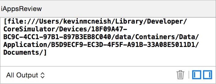 Documents directory in the Console