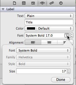 Set the Title label's font
