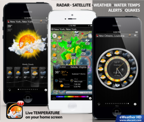 eWeather HD 2.9.5 adds iOS 7 compatibility and offers animated satellite weather for Europe, USA, Japan and Australia