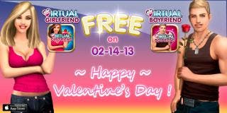 Lonely iPhone owners can get a free virtual boyfriend or girlfriend this Valentines day.