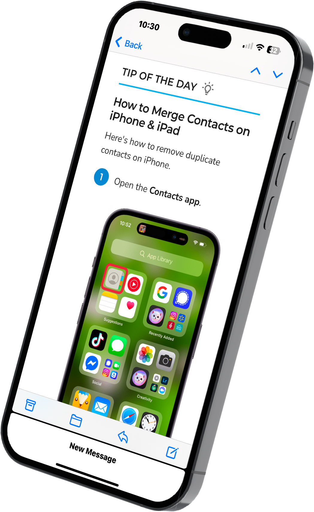 Example of iPhoneLife Daily Tip