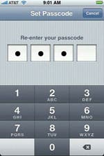 Setting a Passcode on your iPhone (screenshot)