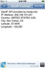 Responding ping w/ip and location info