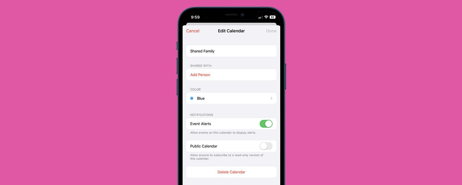 Easily Create A Shared Family Calendar On Your IPhone iOS 16 
