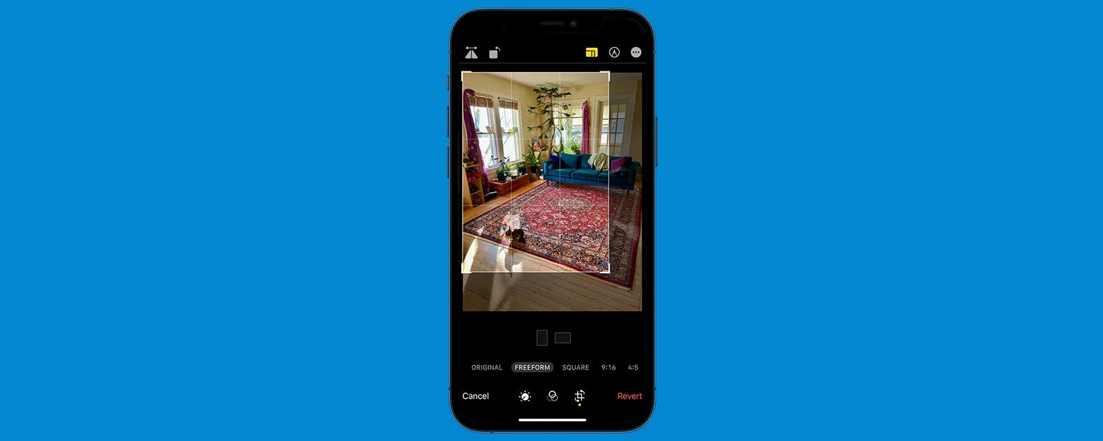 How to resize photos on iphone by cropping to a specific ratio