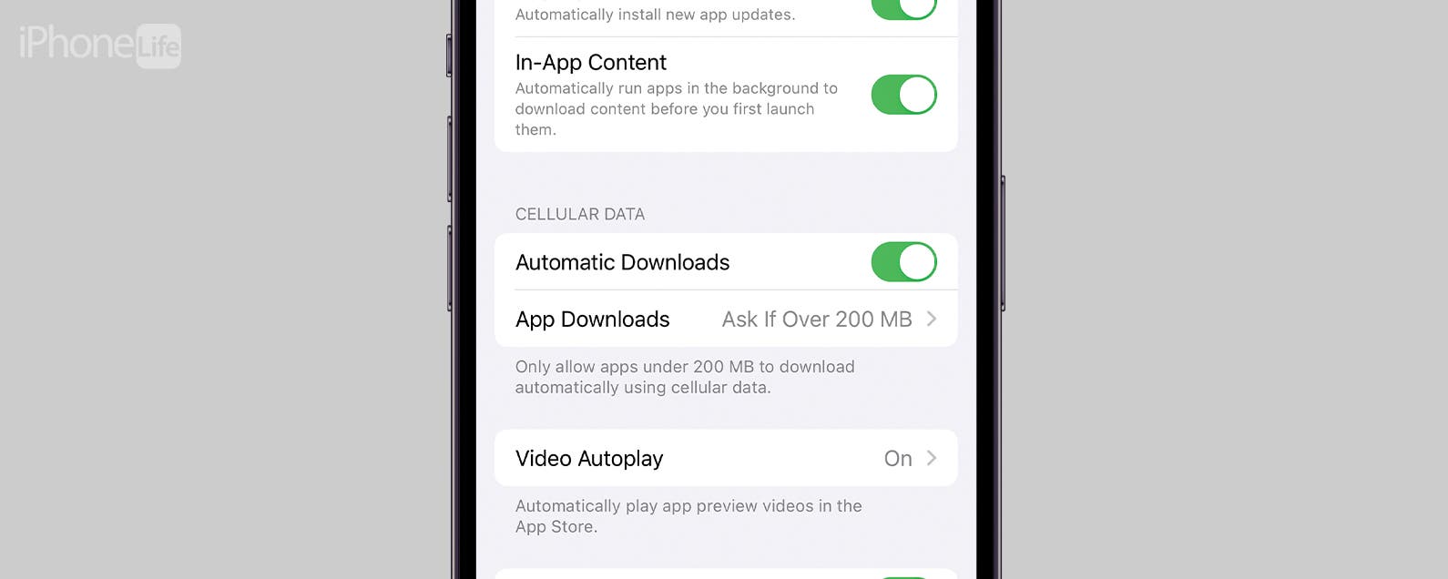 How to Use Cellular Data for Automatic App Downloads