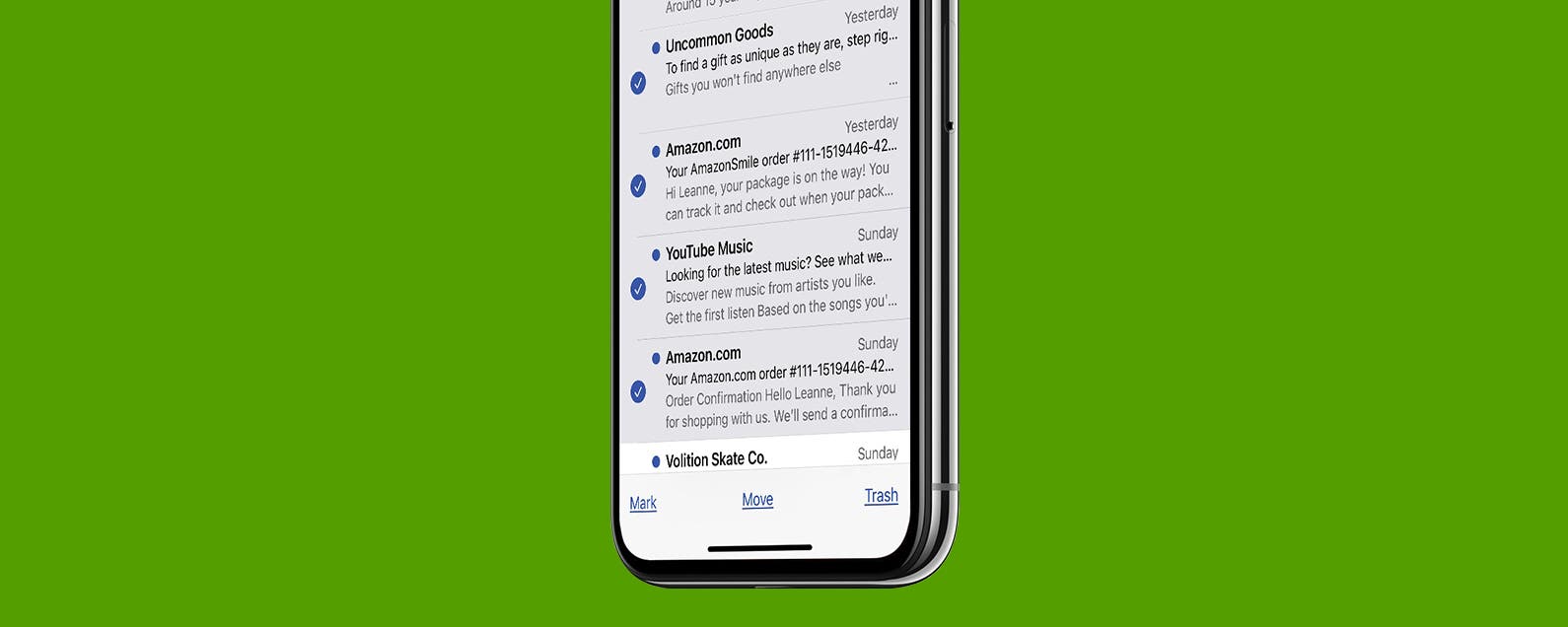 how to delete all unread mail iphone
