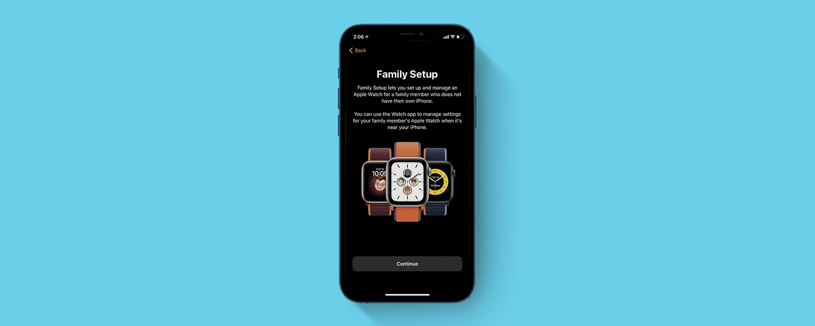 Apple watch setup sales for family member