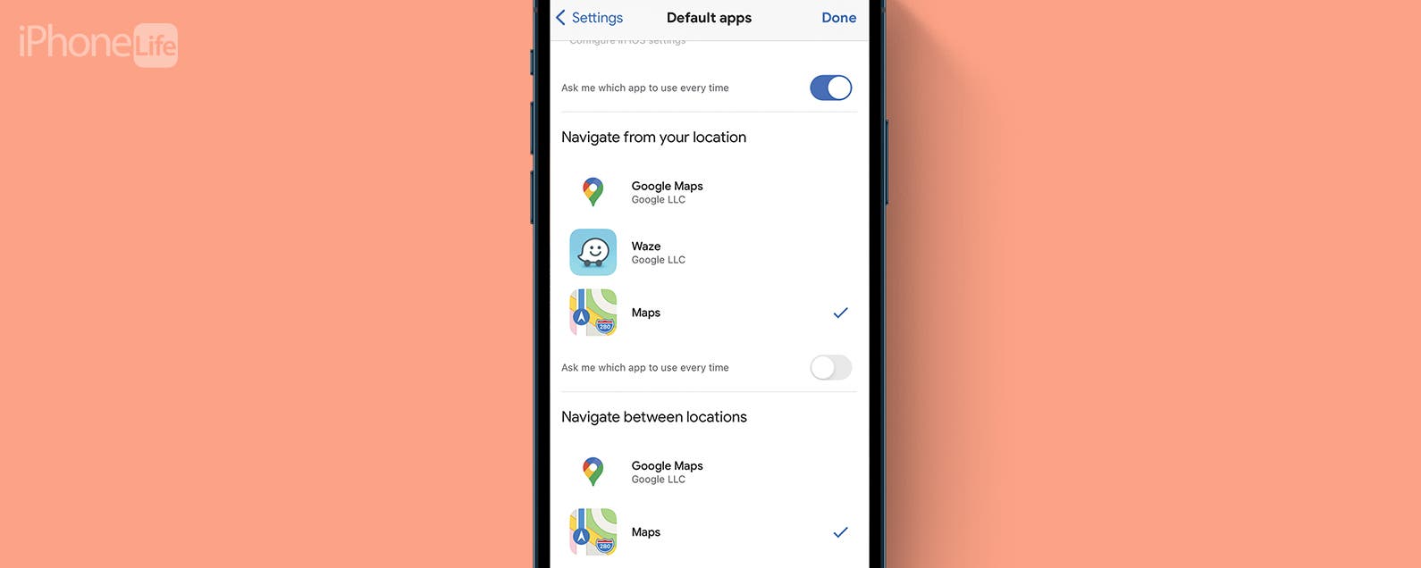 how to make google maps default on iphone carplay