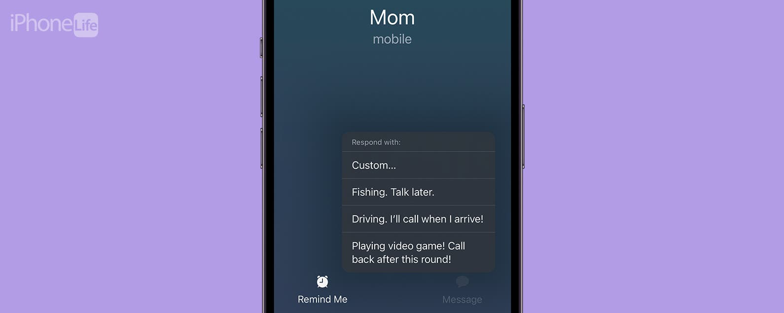 How to Create Custom Quick Responses to Respond to Phone Calls on