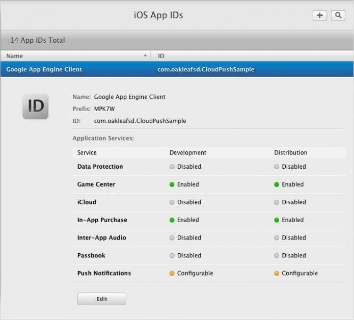 Select the app ID