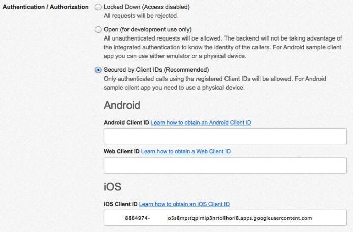 Backend client id