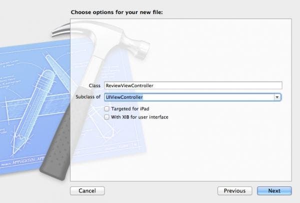 Create ReviewViewController