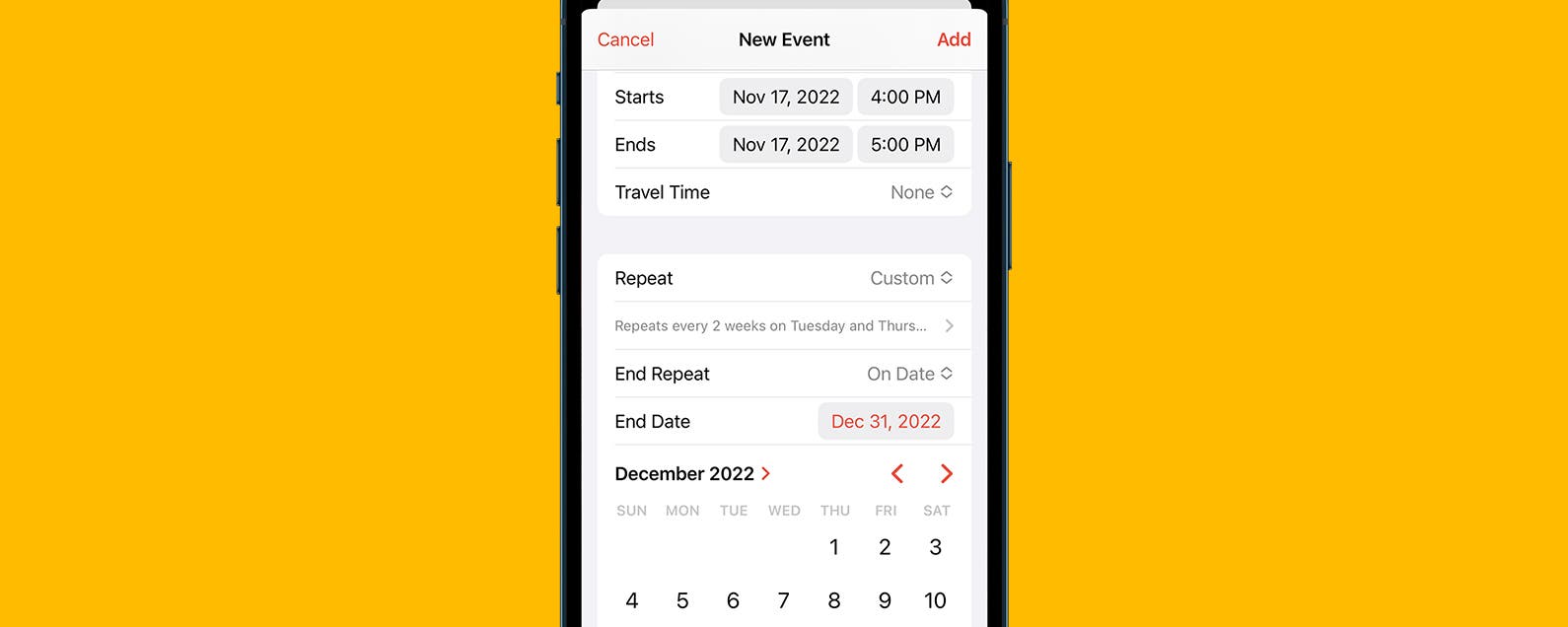 How To Add Recurring Events To IPhone Calendar