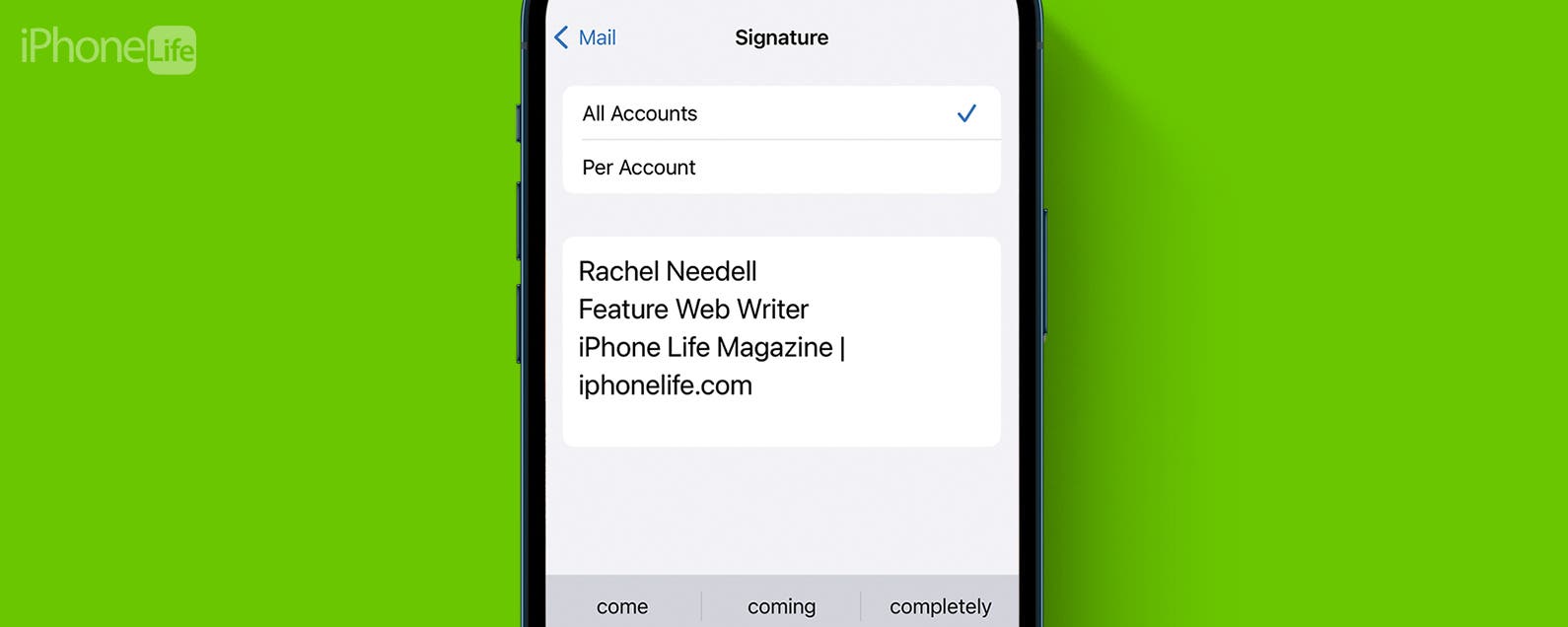How to Remove Sent from my iPhone Email Signature