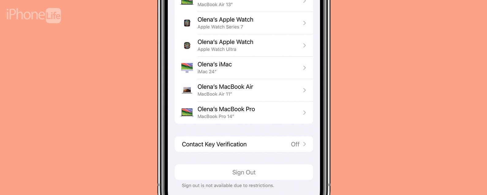 Sign out 2025 of apple watch