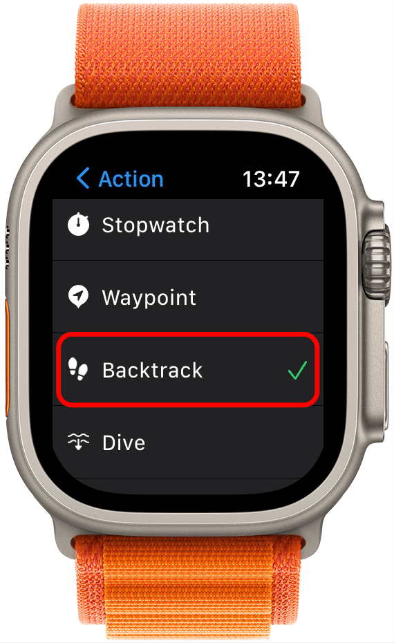 Pick Backtrack in your Action Button settings