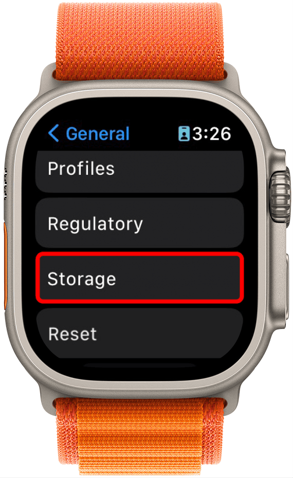 In the General menu, scroll down to Storage. This shows how much storage is available, how much is used and how much space is taken up by apps and content.