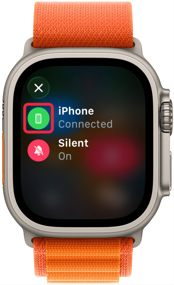 You will be able to tell if your iPhone is connected to your Apple Watch if the icon is green